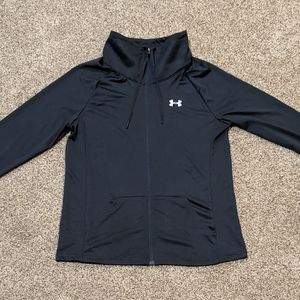 Under Armour Women's M Full Zip Funnel Neck Lightweight Athletic Black Jacket